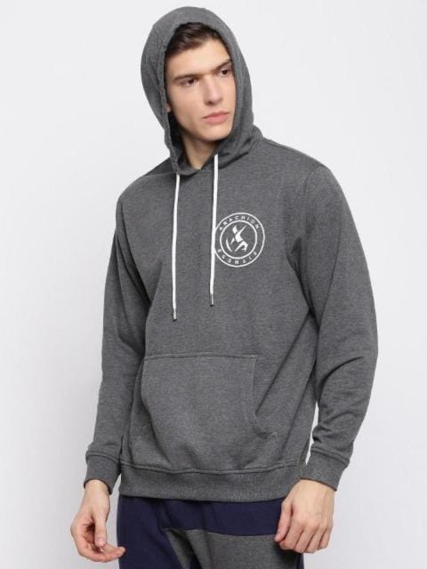 Charcoal Grey Hoodie For Men | Arachion Logo Print