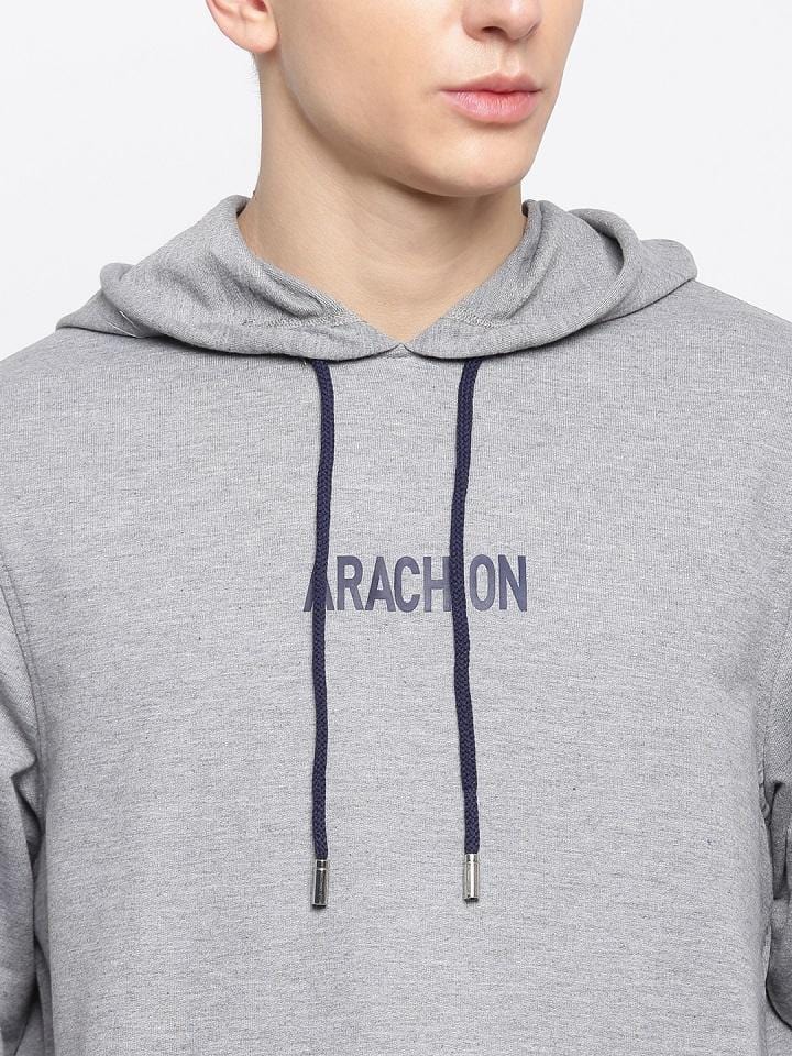 Light Grey Hoodie For Men | Arachion Name Print