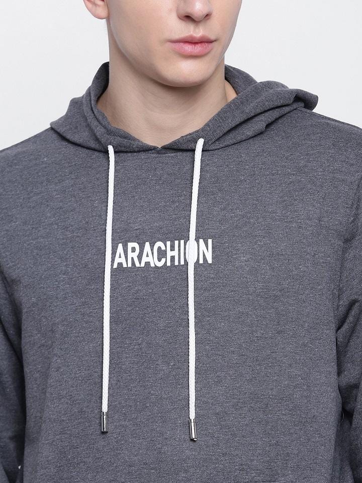 Charcoal Grey Hoodie For Men | Arachion Name Print